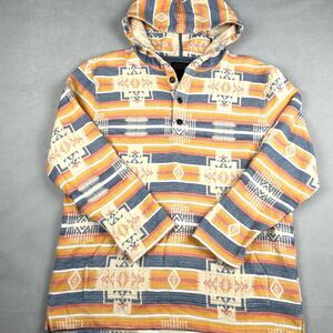 Pendleton Beach Hoodie Popover Men Sz M Chief Joseph Boho Tribal Surf Multicolor